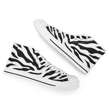 Load image into Gallery viewer, Ti Amo I love you - Exclusive Brand  - Zebra - High-Top Canvas Shoes  - White Soles
