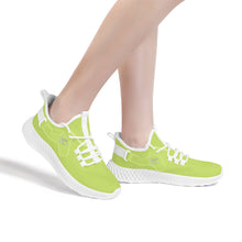 Load image into Gallery viewer, Ti Amo I love you - Exclusive Brand  - Yellow Green -  Double Heart - Womens Mesh Knit Shoes - White Soles
