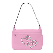 Load image into Gallery viewer, Ti Amo I love you - Exclusive Brand - Magenta Mix-Up - Double White Heart - Journey Computer Shoulder Bag
