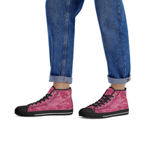 Load image into Gallery viewer, Ti Amo I love you - Exclusive Brand - Pink/ Hot Pink Camouflage - High-Top Canvas Shoes - Black
