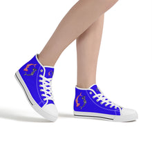 Load image into Gallery viewer, Ti Amo I love you - Exclusive Brand - Hammerhead Sharks -Womens High-Top Canvas Shoes - White Soles
