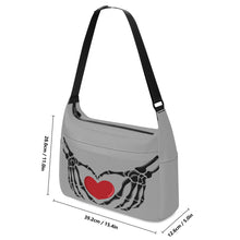 Load image into Gallery viewer, Ti Amo I love you - Exclusive Brand - Silver Chalice - Skeleton Heart Hands  -  Journey Computer Shoulder Bag
