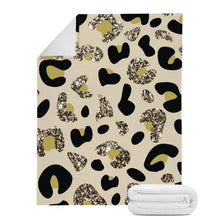 Load image into Gallery viewer, Ti Amo I love you - Exclusive Brand - Vanilla with Driftwood &amp; Gold Leopard Spots - Micro Fleece Blankets
