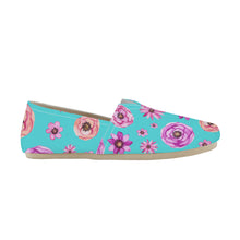 Load image into Gallery viewer, Ti Amo I love you  - Exclusive Brand  - Light Cyan - with Flowers - Casual Flat Driving Shoe
