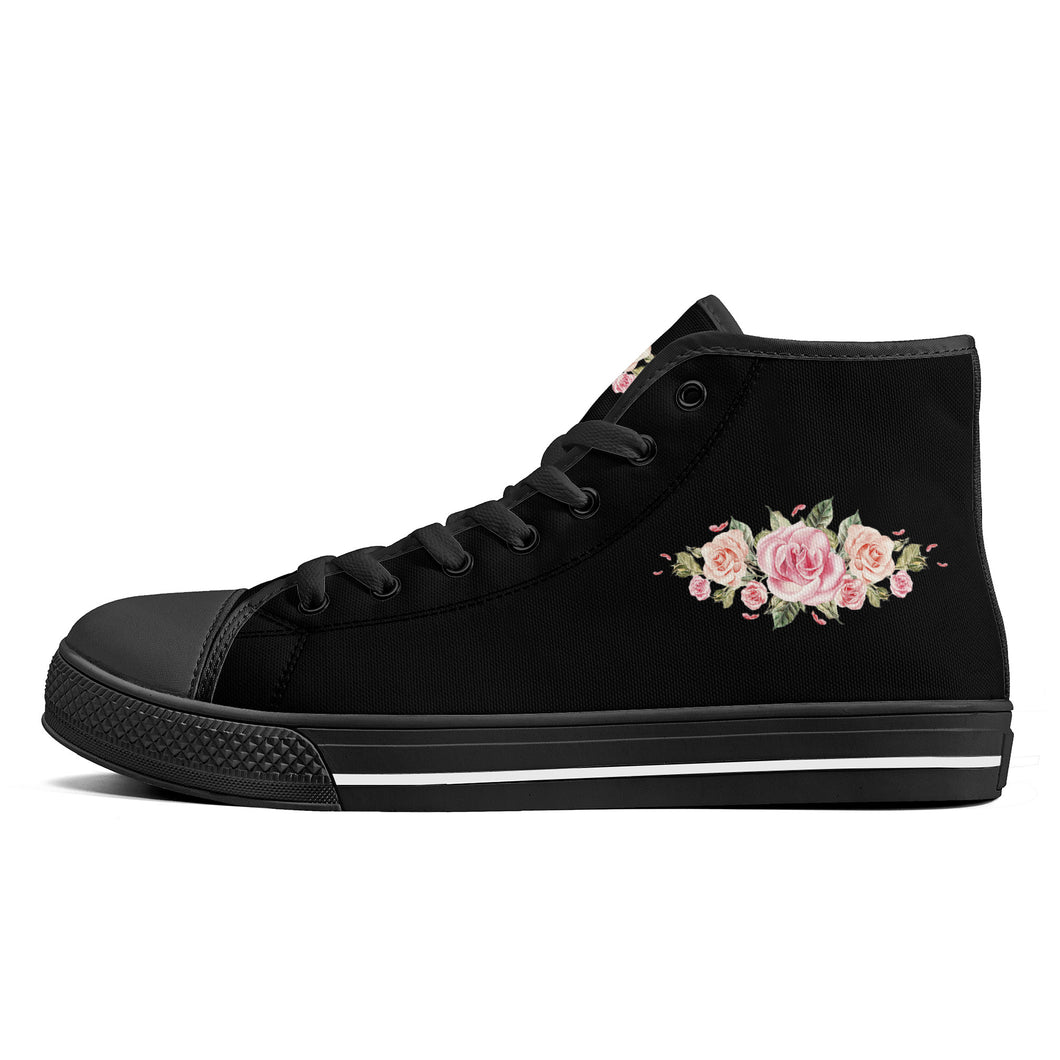 Ti Amo I love you - Exclusive Brand - High-Top Canvas Shoes - Black Soles