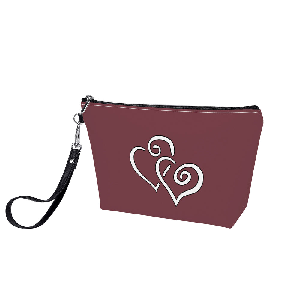 Ti Amo I love you- Exclusive Brand  - Loganberry - Double White Heart - Sling Cosmetic Bag