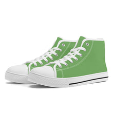 Load image into Gallery viewer, Ti Amo I love you  - Exclusive Brand - Dusty Green -  Unisex High -Top Canvas Shoes - White Soles
