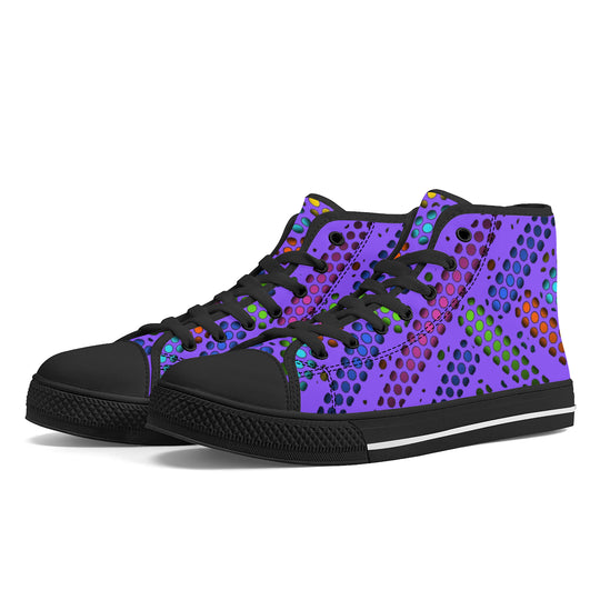 Ti Amo I love you - Exclusive Brand - Light Purple - Deco Dots - High-Top Canvas Shoes - Black Soles