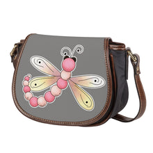 Load image into Gallery viewer, Ti Amo I love you - Exclusive Brand  - Natural Gray - Dragonfly - Saddle Bag
