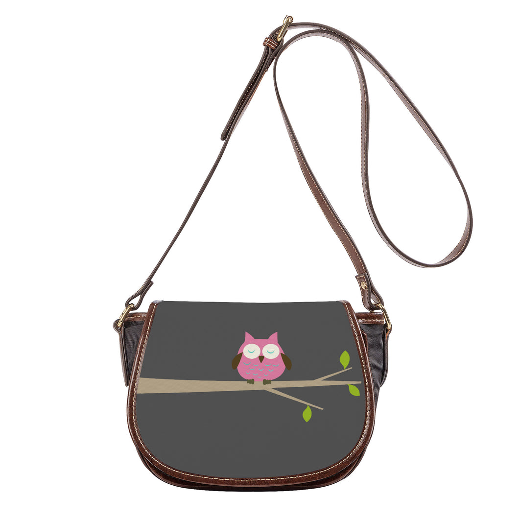 Ti Amo I love you - Exclusive Brand  - Davy's Grey - Owl -  Saddle Bag