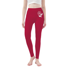 Load image into Gallery viewer, Ti Amo I love you - Exclusive Brand - Cardinal - White Daisy -  Yoga Leggings
