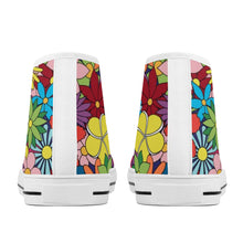 Load image into Gallery viewer, Ti Amo I love you - Exclusive Brand - Colorful Flowers - High-Top Canvas Shoes - White Soles
