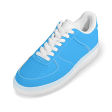 Load image into Gallery viewer, Ti Amo I love you - Exclusive Brand  - Medium Cyan Blue - Transparent Low Top Air Force Leather Shoes
