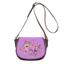 Load image into Gallery viewer, Ti Amo I love you - Exclusive Brand - Bright Lilac - Floral Bouquet - Saddle Bag
