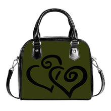 Load image into Gallery viewer, Ti Amo I love you - Exclusive Brand - Waiouru - Double Black Heart -  Shoulder Handbag
