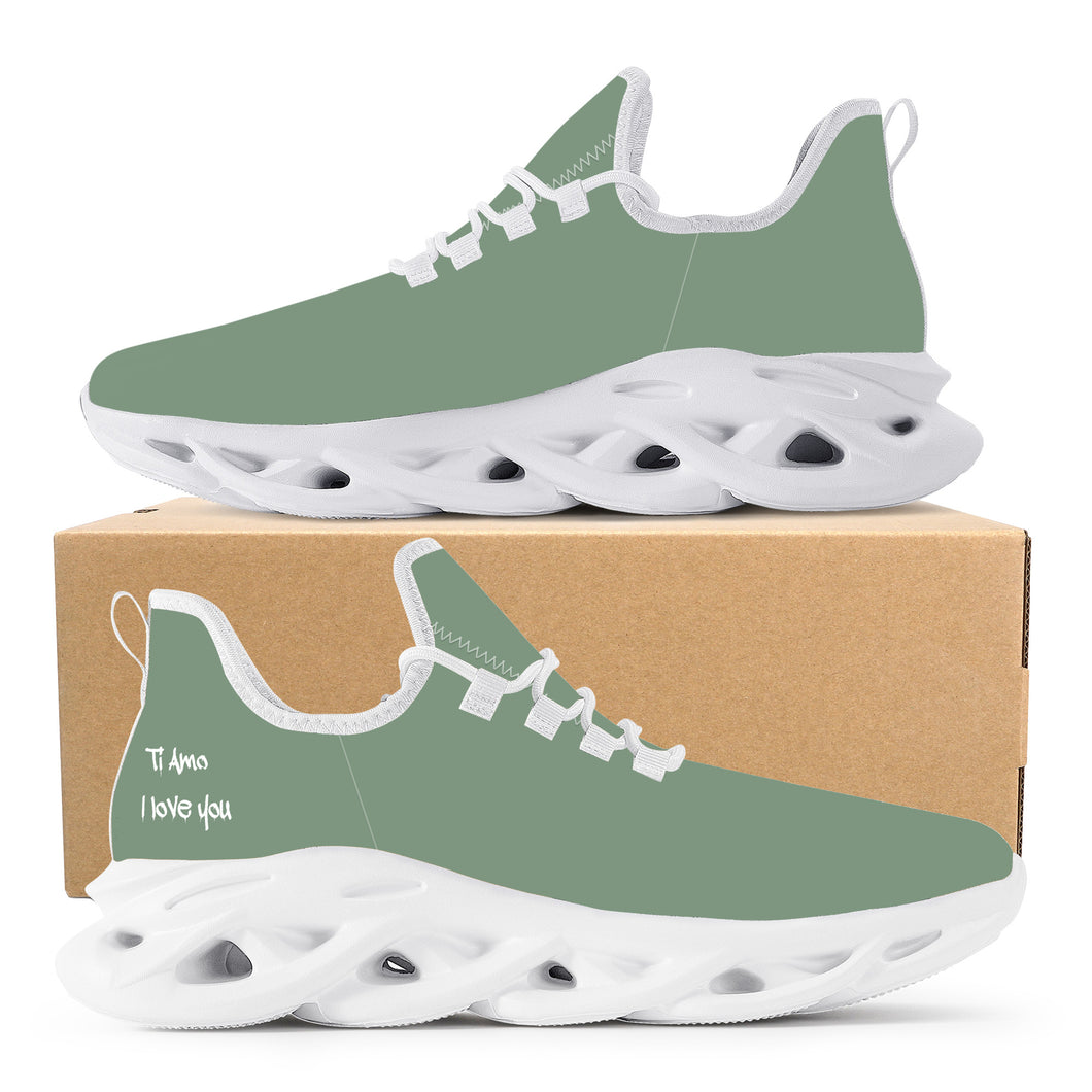 Ti Amo I love you - Exclusive Brand  - Spanish Green - Mens / Womens - Flex Control Sneakers- White Soles