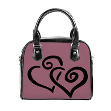 Load image into Gallery viewer, Ti Amo I love you - Exclusive Brand - Jugendstil Pink  - Double Black Heart -  Shoulder Handbag
