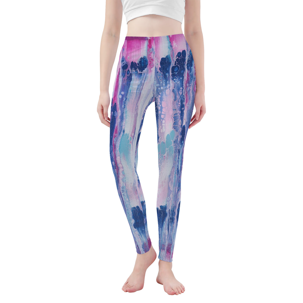 TI Amo I love you - Exclusive Brand - Poured Paint - Womens / Teen Girls / Womens Plus Size - Yoga Leggings - Sizes XS-3XL