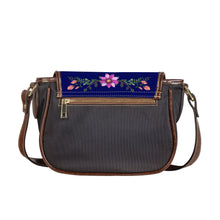 Load image into Gallery viewer, Ti Amo I love you - Exclusive Brand - Dark Navy - Floral Bouquet - Saddle Bag
