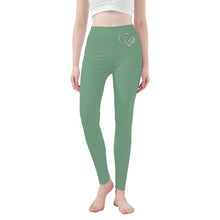 Load image into Gallery viewer, Ti Amo I love you- Exclusive Brand - Bayleaf Green - Womens / Teen Girls / Womans Plus Size - Yoga Leggings - Sizes XS-3XL
