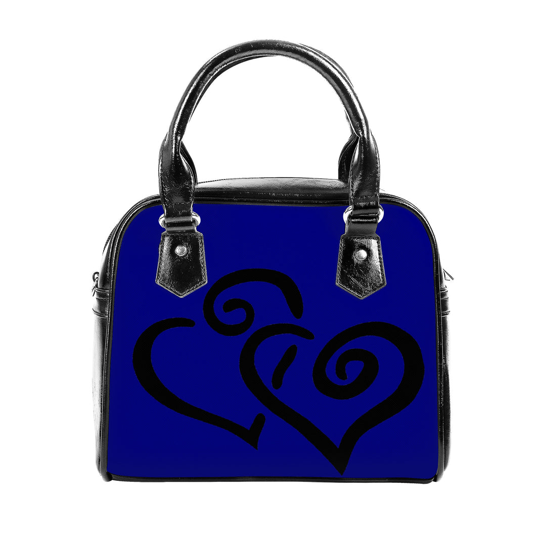 Ti Amo I love you - Exclusive Brand - Navy - Double Black Heart -  Shoulder Handbag