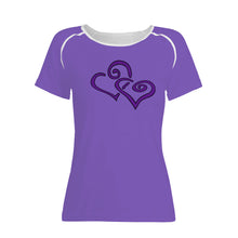 Load image into Gallery viewer, Ti Amo I love you - Exclusive Brand  - Fushia Blue - Double Purple - Women&#39;s T shirt
