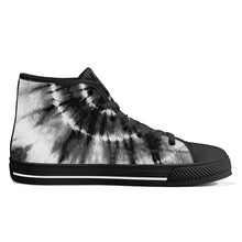 Load image into Gallery viewer, Ti Amo I love you - Exclusive Brand - Black &amp; White Tie-Dye - High-Top Canvas Shoes - Black Soles
