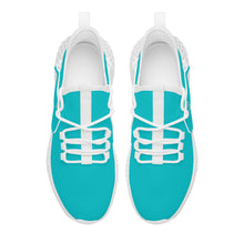 Load image into Gallery viewer, Ti Amo I love you - Exclusive Brand  - Vivid Cyan (Robin&#39;s Egg Blue)-  Double Heart - Womens Mesh Knit Shoes - White Soles
