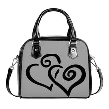 Load image into Gallery viewer, Ti Amo I love you - Exclusive Brand  - Silver Chalice - Double Black Heart -  Shoulder Handbag
