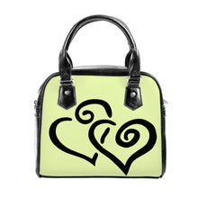 Load image into Gallery viewer, Ti Amo I love you - Exclusive Brand - Tidal Yellow - Double Black Heart -  Shoulder Handbag
