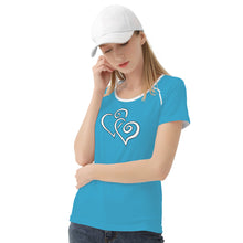 Load image into Gallery viewer, TI Amo I love you - Exclusive Brand - Shakespeare - Double White Heart - Women&#39;s T shirt
