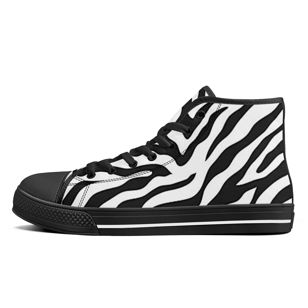 Ti Amo I love you - Exclusive Brand - Zebra - High-Top Canvas Shoes - Black Soles