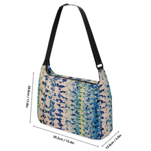 Load image into Gallery viewer, Ti Amo I love you - Exclusive Brand - Cavern Pink with St Tropaz, Avocado, Rhino &amp; Bismark Geometrical Pattern - Journey Computer Shoulder Bag
