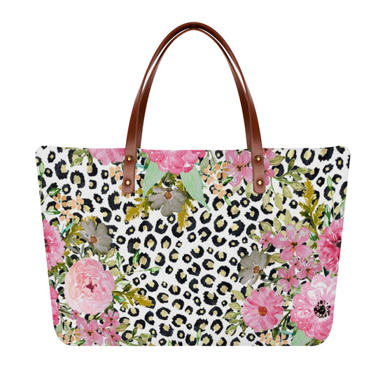 Ti Amo I love you - Exclusive Brand - Leopard with Flowers -  Diving Cloth Totes