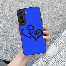 Load image into Gallery viewer, Ti Amo I love you - Exclusive Brand  - Blue Blue Eyes - Double Black Heart - Samsung Galaxy S22 Glass Case
