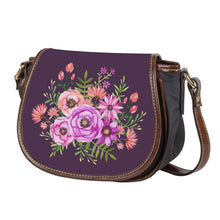 Load image into Gallery viewer, Ti Amo I love you - Exclusive Brand - Raisin - Floral Bouquet - Saddle Bag
