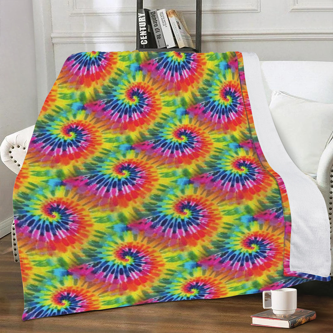 Ti Amo I love you - Exclusive Brand  - Rainbow Swirled Tie-Dye Pattern -  Micro Feece Blankets