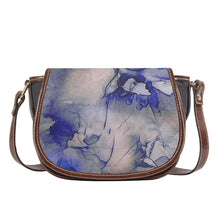 Load image into Gallery viewer, Ti Amo I love you - Exclusive Brand - Silk with Chambray Flowers - Saddle Bag
