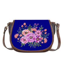 Load image into Gallery viewer, Ti Amo I love you - Exclusive Brand - Dark Blue 2 - Floral Bouquet - Saddle Bag
