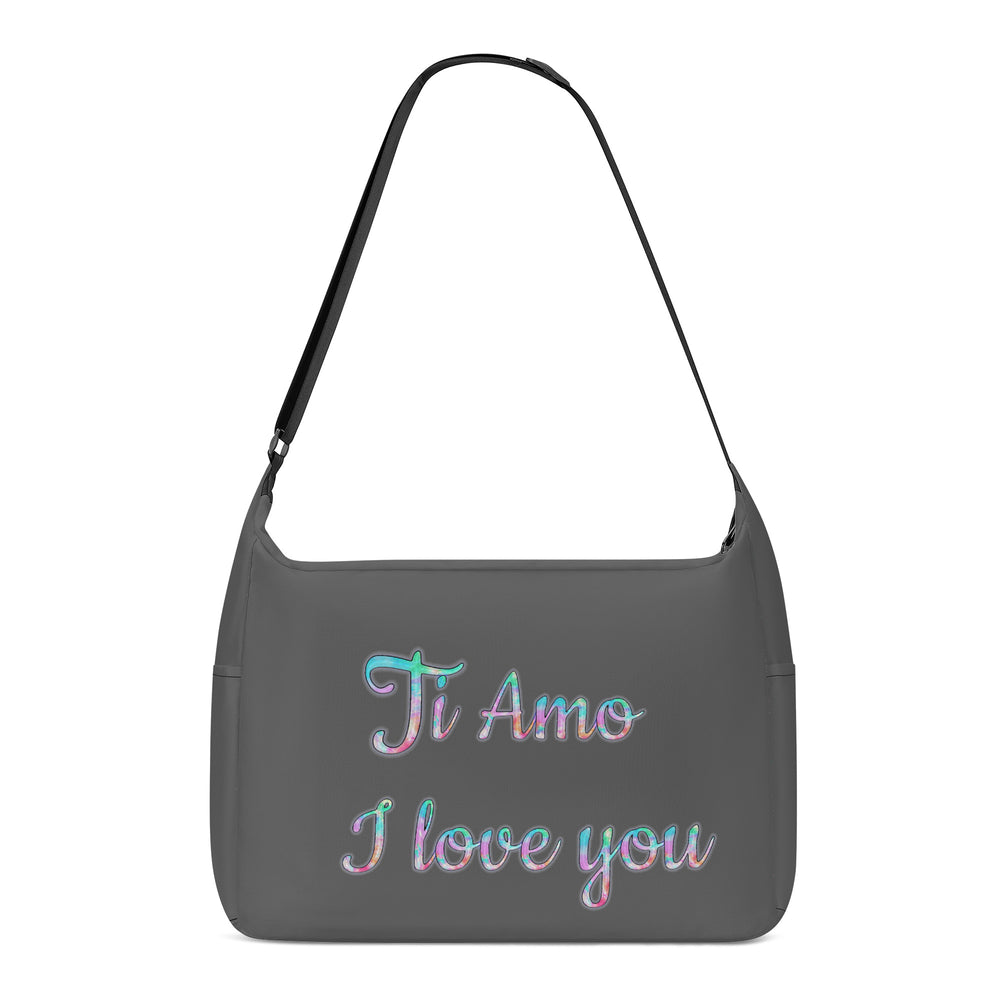 Ti Amo I love you - Exclusive Brand - Davy's Grey - Pastel Lettering - Journey Computer Shoulder Bag