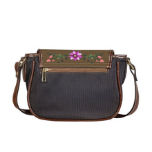 Load image into Gallery viewer, Ti Amo I love you - Exclusive Brand - Aged Bronze - Floral Bouquet - Saddle Bag
