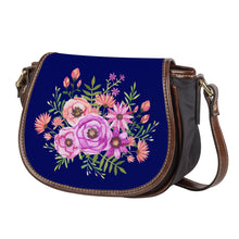 Load image into Gallery viewer, Ti Amo I love you - Exclusive Brand - Dark Navy - Floral Bouquet - Saddle Bag
