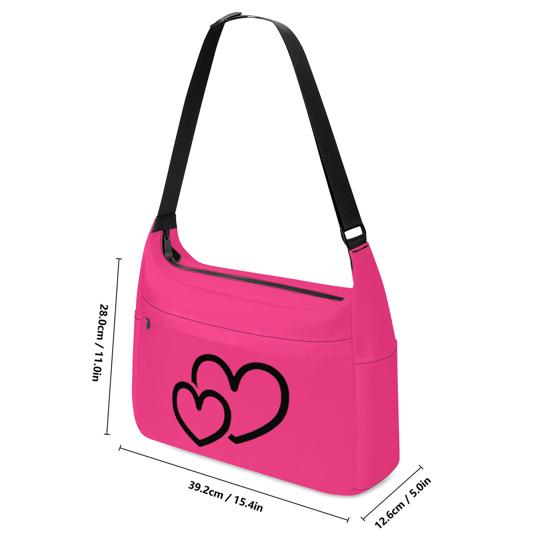 Ti Amo I love you - Exclusive Brand - Violet Red - Double Black Heart - Journey Computer Shoulder Bag