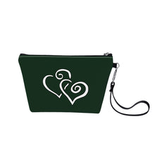 Load image into Gallery viewer, Ti Amo I love you- Exclusive Brand  - Celtic - Double White Heart - Sling Cosmetic Bag
