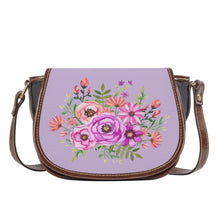 Load image into Gallery viewer, Ti Amo I love you - Exclusive Brand - Lavender Gray - Floral Bouquet - Saddle Bag
