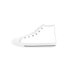 Load image into Gallery viewer, Ti Amo I love you - Exclusive Brand - White - Double Black Heart - Kids High Top Canvas Shoes
