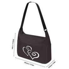 Load image into Gallery viewer, Ti Amo I love you - Exclusive Brand - Blackadder Brown - Double White Heart - Journey Computer Shoulder Bag
