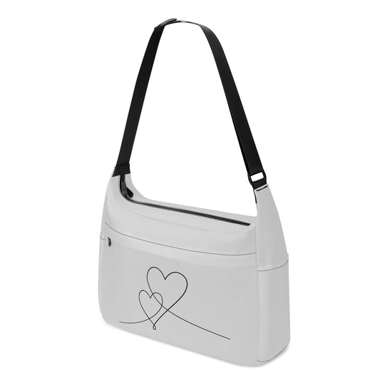 Ti Amo I love you - Exclusive Brand - Alto Grey - Double Script Heart - Journey Computer Shoulder Bag