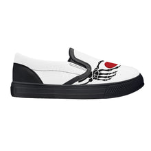 Load image into Gallery viewer, Ti Amo I love you - Exclusive Brand  - White - Skeleton Hands with Heart  - Kids Slip-on shoes - Black Soles
