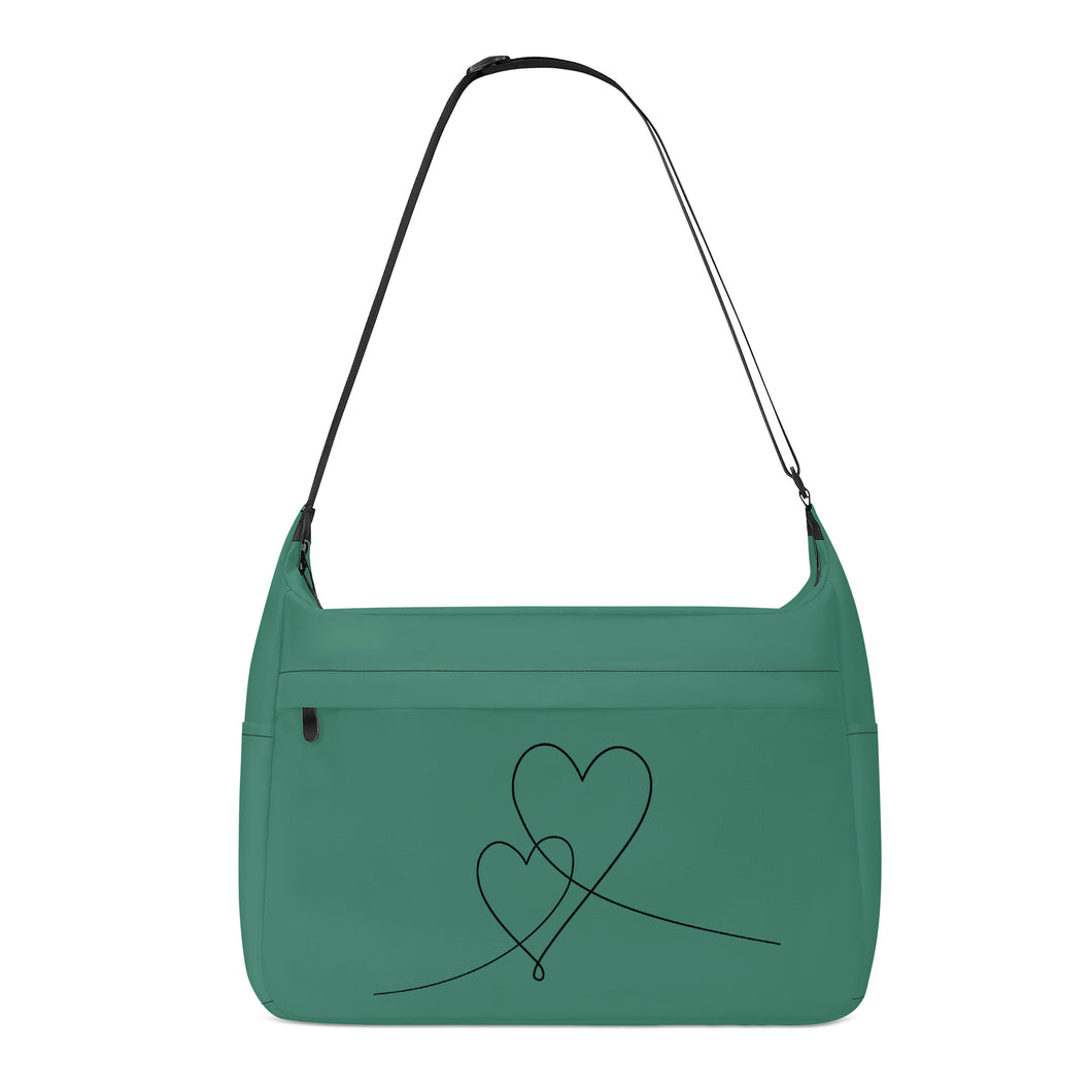 Ti Amo I love you - Exclusive Brand - Deep Aquamarine - Double Script Heart - Journey Computer Shoulder Bag